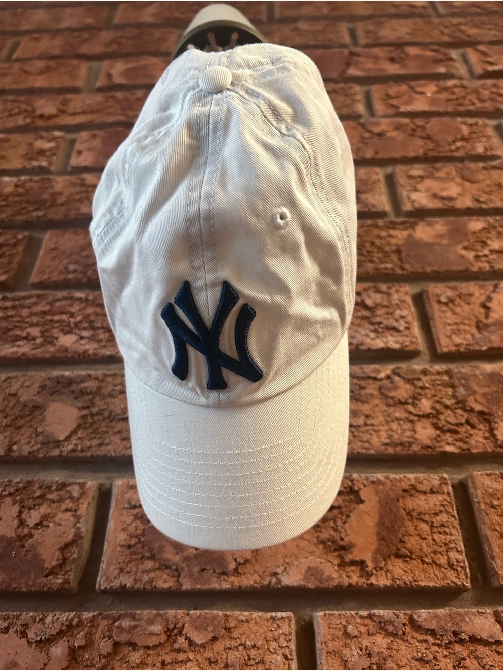 Teen/ Women’s White Baseball Cap with Navy Logo